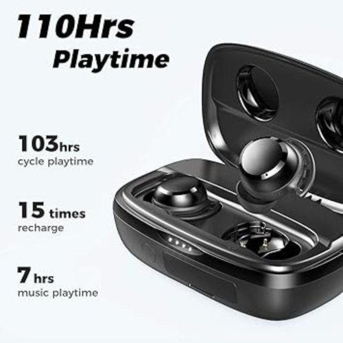 2022 Wireless Earbuds, Tribit 150H Playtime Bluetooth 5.2 IPX8 Waterproof Wireless Earbuds Deep Bass Call Noise Reduction Bluetooth Earbuds Touch