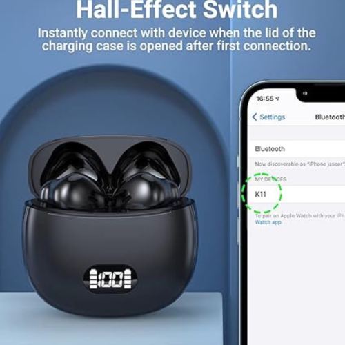 Wireless Earbuds Mehiaz Bluetooth 5.3 Earbuds in-Ear Headphones with Microphone 30H Playtime Clear Calls 13mm Speaker Ear Buds with Charging Case
