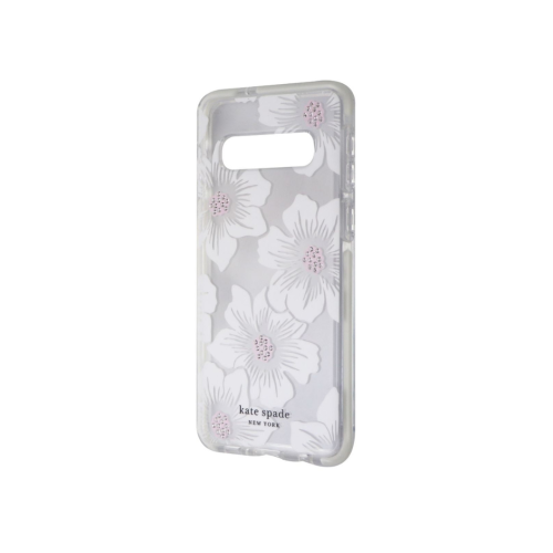 Étui rigide Defensive de Kate Spade pour Samsung Galaxy S10 | Blanc Hollyhock transparent