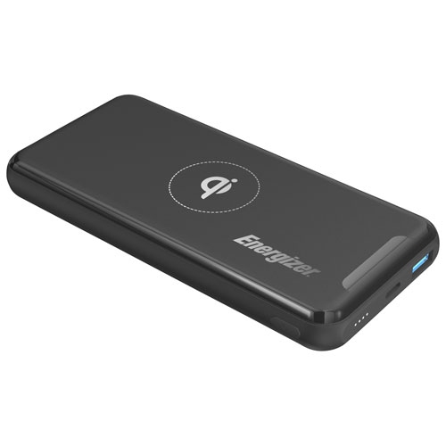 Chargeur portable USB-A/USB-C 10000&nbsp;mAh d'Energizer - Remis à neuf avec chargeur Qi sans fil - Noir