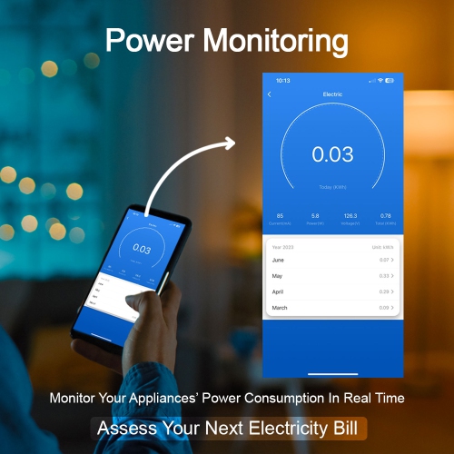 Zare Smart Mini Plug with Power Monitoring15A, Smart Home Plug Works with Alexa, Google Assistant and Tuya Smart App, Assess Your Electricity Bill