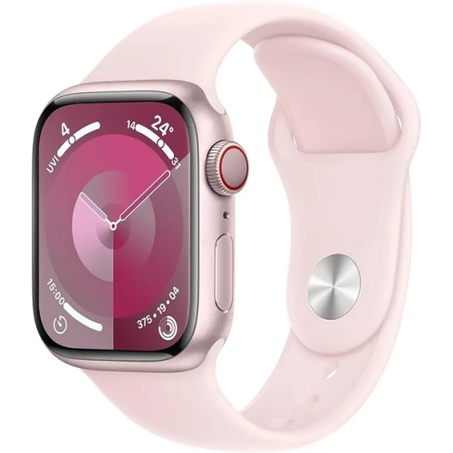 Apple Watch Series 9 avec boîtier en aluminium rose 41&nbsp;mm et bracelet sport rose - BRAND NOUVEAU