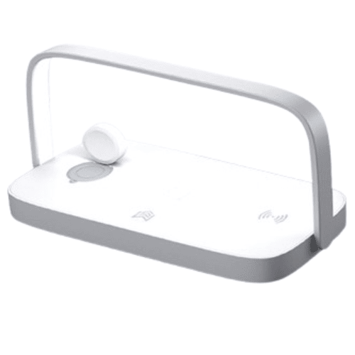 Zare Bedroom Lamp with 3-in-1 Wireless Charger & Built-in Apple Watch Charger 2.5W, 15W LED Desk Lamp with USB Charging Port, Night Table Lamp with 3