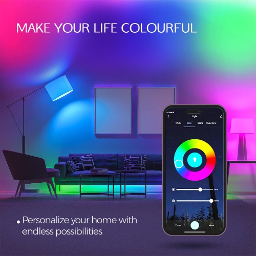 Zare Smart Light Bulbs, Compatible with Alexa and Google Assistant, Dimmable Color Changing RGB Smart Bulbs, 9W 806 Lumens, 2.4Ghz Bluetooth Wi-Fi,