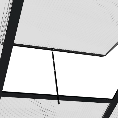 Outsunny 6' x 10' x 6.6' Polycarbonate Greenhouse, Walk-In Green House Kit Garden, Plants Grow, Galvanized Sheet Aluminum Frame with Rain Gutter,