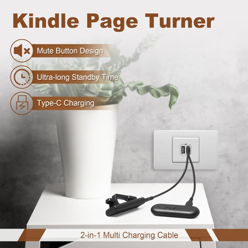 Commande Page Turner pour Kindle Paperwhite Lecteurs électroniques Kobo, Tourne-page à distance pour téléphone/iPad/tablettes Android Appareil photo