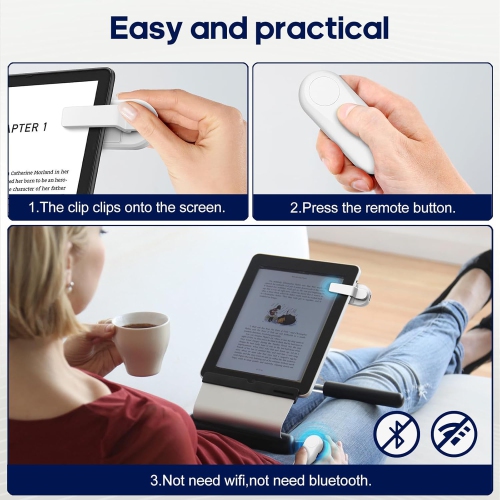 Remote Control Page Turner for Kindle Paperwhite Oasis Kobo E-Book eReaders, Page Turner Clicker for ipad Tablets Reading Novels, Remote Camera