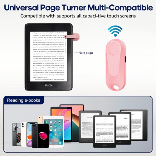 Télécommande Page Turner pour Kindle Paperwhite Oasis Liseuses Kobo, Page Turner Clicker pour tablettes iPad Lecture de romans, Obturateur de caméra