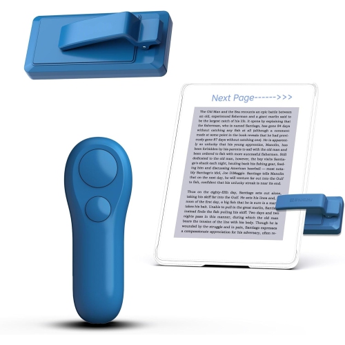 Page Turner for Kindle Paperwhite Oasis Kobo E-Readers Accessories, Remote Page Turner for Ipad Reading Comics, for Phone Taking Photos Camera, Blue