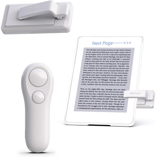 Page Turner for Kindle Paperwhite Oasis Kobo E-Readers Accessories, Remote Page Turner for Ipad Reading Comics, for Phone Taking Photos Camera, White