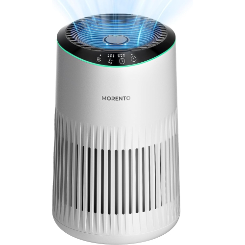 MORENTO MR2566 Air Purifier for Home Air Purifier for Smoke Pet Dander Odors with Fragrance Sponge with Sleep Mode for Bedroom White
