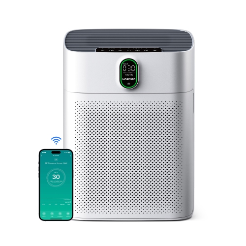 MORENTO HY4866 Smart Air Purifier Up to 1076 Sqft with HEPA Filter and Air Quality Sensor for Home Large Room Bedroom, Double-sided Air Inlet, 24db,