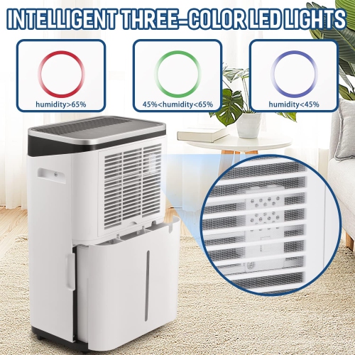 Dehumidifier for Home 45Pints/Day,Basement Dehumidifier,Garage dehumidifier with Low Noise,Basement Dehumidifier with Drain Hose