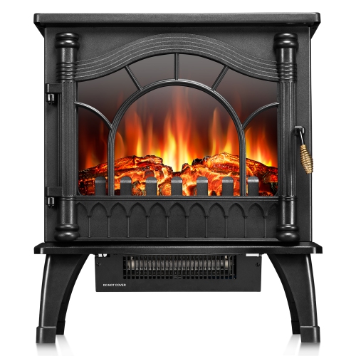 Electric Fireplace Heater, Infrared Fireplace Heater 1000/1500W, 3D Realistic Flames Effect, ETL Certificated, Adjustable Flame Brightness