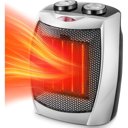 Antarctic Star Portable Electric Tabletop Space Heater Space Heater, quiet, Overheat Protection for Home/Office, SILVER