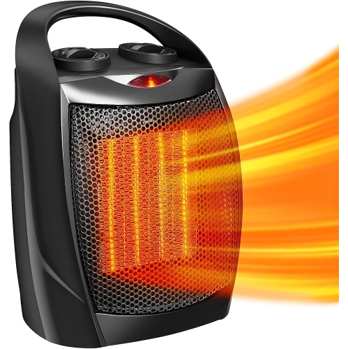 Antarctic Star Portable Electric Tabletop Space Heater Space Heater, quiet, Overheat Protection for Home/Office, BLACK