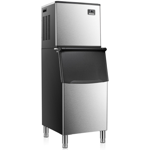 Antarctic Star Ice Maker Machine Commercialuring a 352 lbs/24H production capacity, includes a 198 lbs ice bin and comes with a scoop