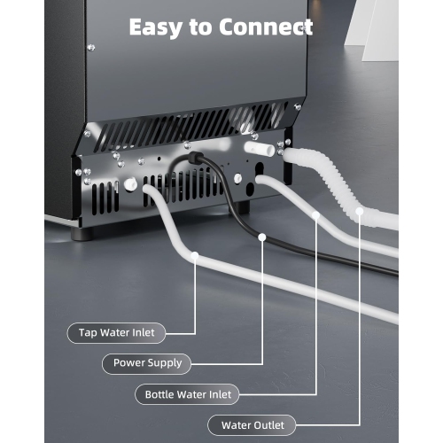 Antarctic Star Stainless Steel Commercial Ice Machine, 24-Hour Timer, Ice Thickness Control, and Quick Self-Cleaning Function for Bar/Cafes/Home