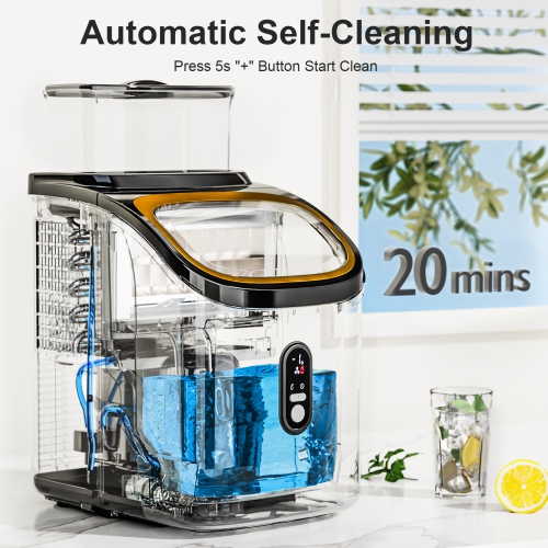 Antarctic Star Countertop Ice Maker,30 lbs/day, features 2 water-filling options,self-cleaning,24H timer,16 Cubes in 13 Mins,Ideal for