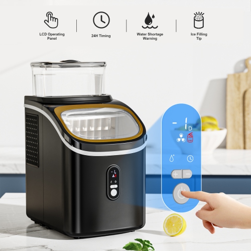 Antarctic Star Countertop Ice Maker,30 lbs/day, features 2 water-filling options,self-cleaning,24H timer,16 Cubes in 13 Mins,Ideal for