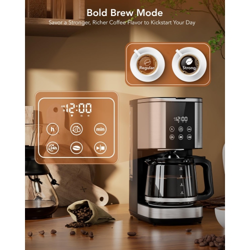 12-Cup Drip Coffee Maker, Black