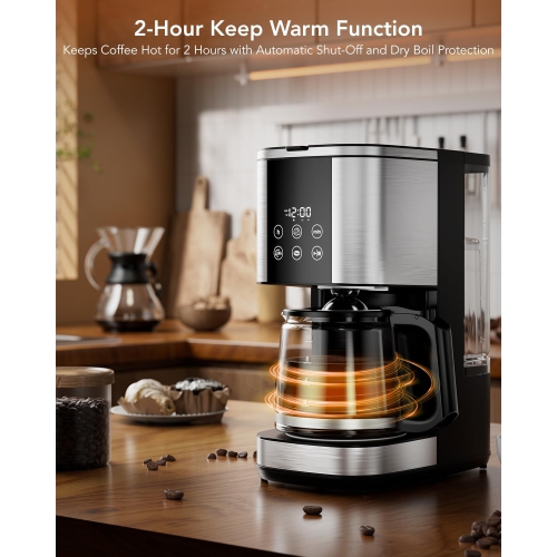 12-Cup Drip Coffee Maker, Black