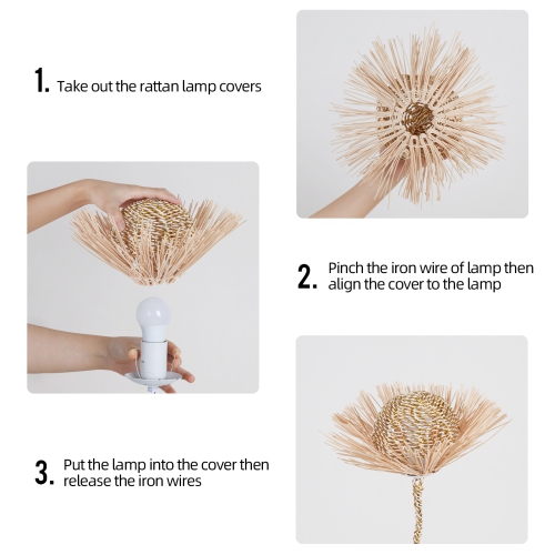 Decorative Pastoral Led Floor Lamp Hand-Woven Rattan Wicker Art Floor Standing Lamps Accents for Home, Living Area, Hotel