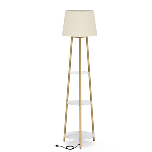 Modern LED lampadaire avec 3 tablettes de présentation Trépied Lampe de plancher d'appoint Décor d'angle debout pour chambre Salon