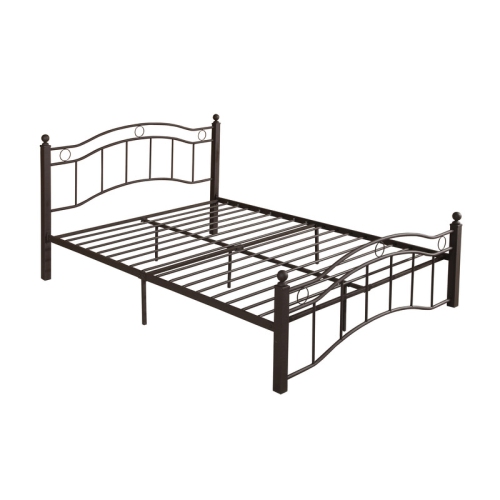 King Size Metal Bed Frame, Under Bed Storage Space, No Box Spring Needed, Durable Use, Copper