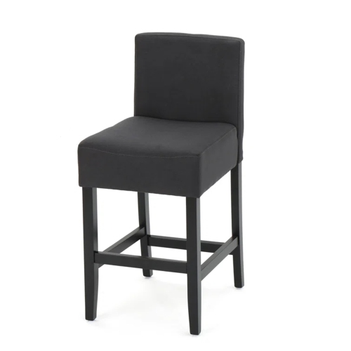 Fabric Counter Stools Set of 2, Modern Upholstered Bar Height Bar Chairs, Dark Charcoal