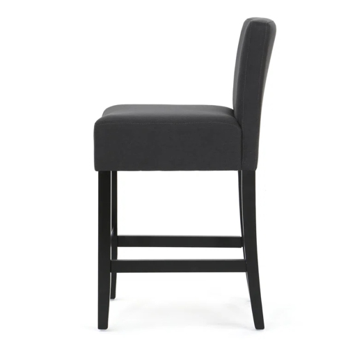 Fabric Counter Stools Set of 2, Modern Upholstered Bar Height Bar Chairs, Dark Charcoal