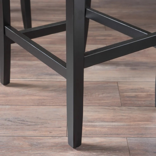 Fabric Counter Stools Set of 2, Modern Upholstered Bar Height Bar Chairs, Dark Charcoal