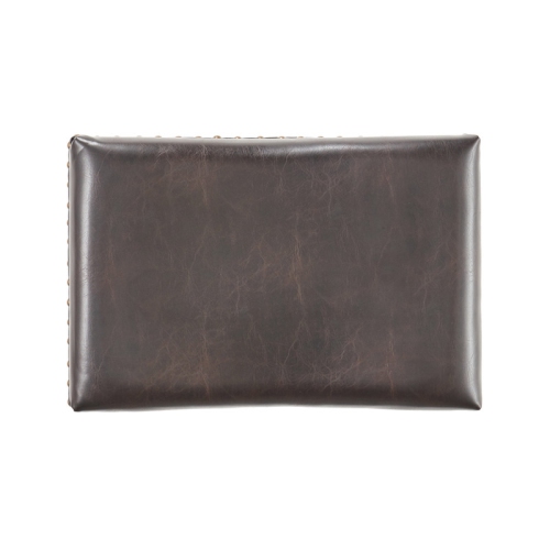 PU Leather Bar Stools Set of 2 with Solid Wood Legs Mid Century Backless Kitchen Chairs Saddle Seat STUDDED Counter Height Chairs