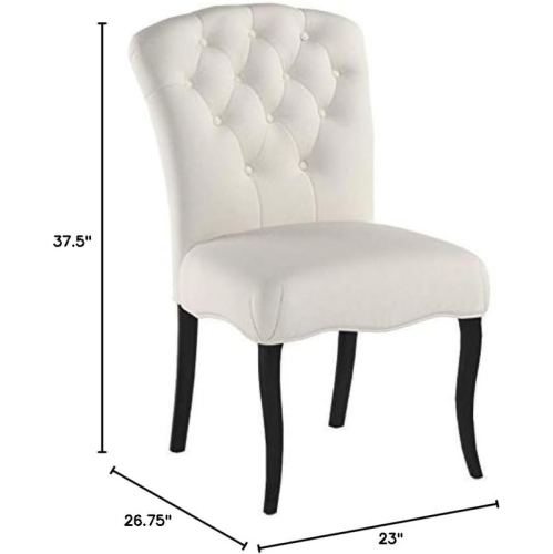 Chaises de salle à manger, ensemble de 2 pièces, lin