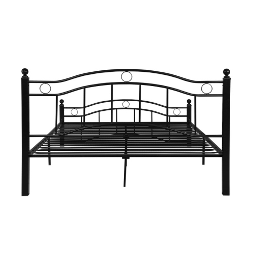 King Size Metal Bed Frame, Under Bed Storage Space, No Box Spring Needed, Durable Use, Black