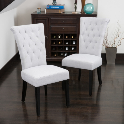 Dining Chairs, Set of 2, Light Beige