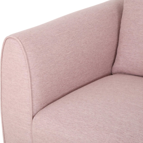 82.75" Pink Fabric 2-Seater Sofa with Sleek Silver Legs & Ultra-Soft Upholstery. Features Extra-Deep Seats for Ultimate Comfort. Perfect for Small