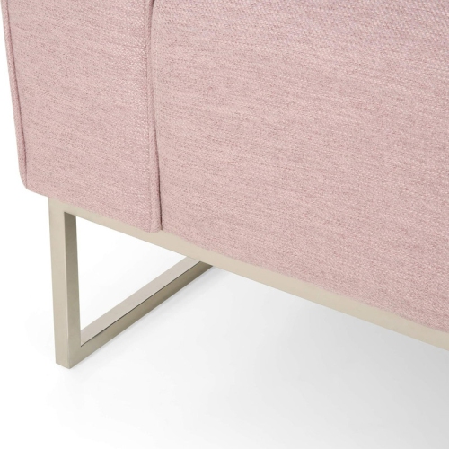 82.75" Pink Fabric 2-Seater Sofa with Sleek Silver Legs & Ultra-Soft Upholstery. Features Extra-Deep Seats for Ultimate Comfort. Perfect for Small