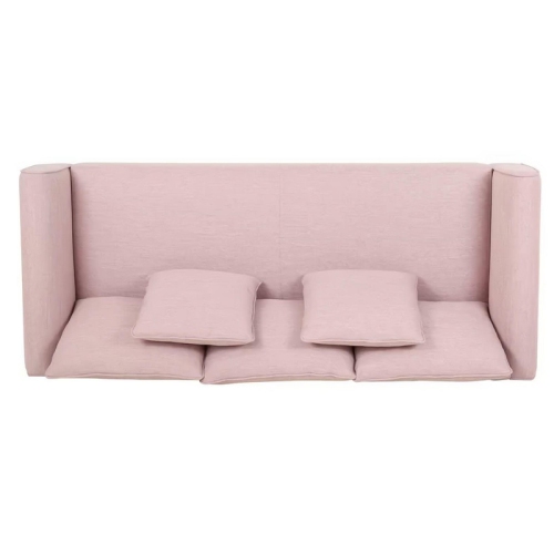 82.75" Pink Fabric 2-Seater Sofa with Sleek Silver Legs & Ultra-Soft Upholstery. Features Extra-Deep Seats for Ultimate Comfort. Perfect for Small