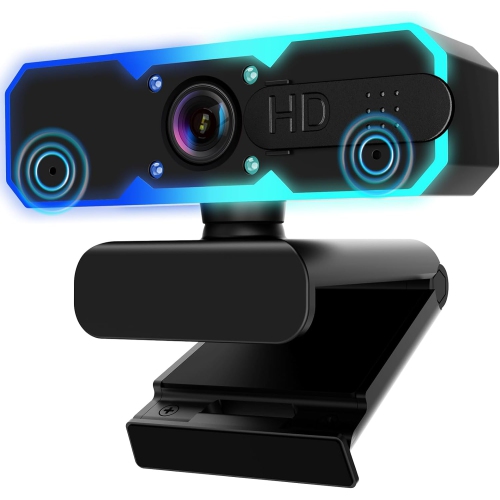 Oececa 1080P 60FPS Streaming Webcam, Streaming Camera with Microphone and Fill Light,Autofocus,Work with Zoom/YouTube/Winsdows/Mac OS/Laptop/Mac/PC