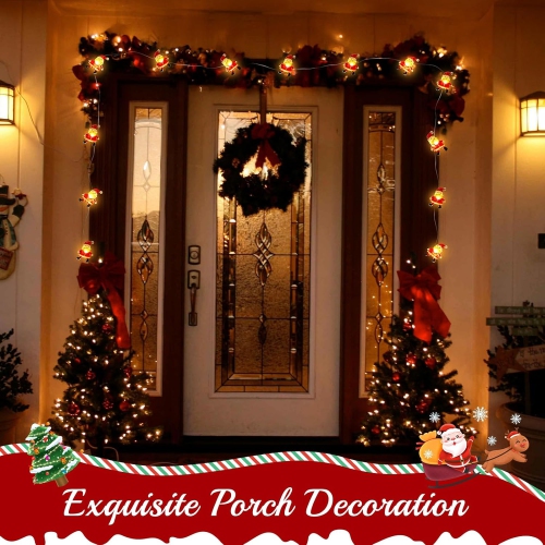 Christmas Decorations Indoor Lights, 6.56FT 20 LED Christmas Santa Claus Fairy String Lights Battery Operated for Xmas Tree Party Festive Holiday