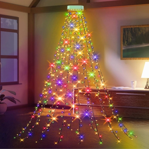 Christmas Tree Lights - 400 LED Christmas Lights6.6FT x 16 String Lights Christmas Lights with 8 Modes and Memory Function with Timer Function