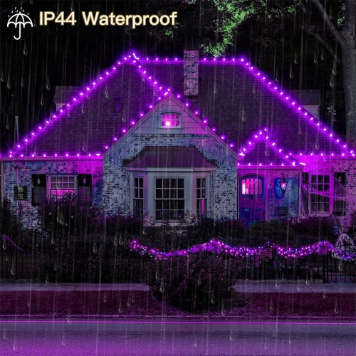 Guirlande de lumières, lumières violettes Décoration de pièce Lumières de 33 pi 100LED 8 modes Fleurs d'intérieur de fête de mariage LED lumières