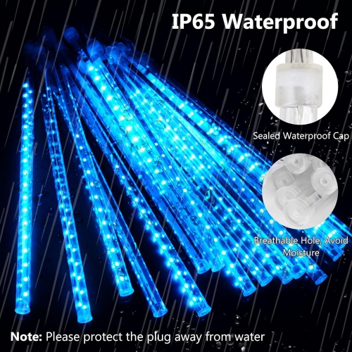 Meteor Shower Lights Outdoor, 38.5ft 15 Tubes 11.8" 540 LED Christmas Lights Meteor Shower Lights, Snow Falling Icicle Lights