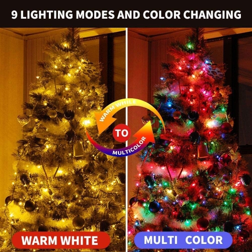 105FT 300 LED Color Changing String Lights End to End Expandable Decorative Fairy Lights, Indoor Outdoor Light for Christmas Tree, Wedding, Party,