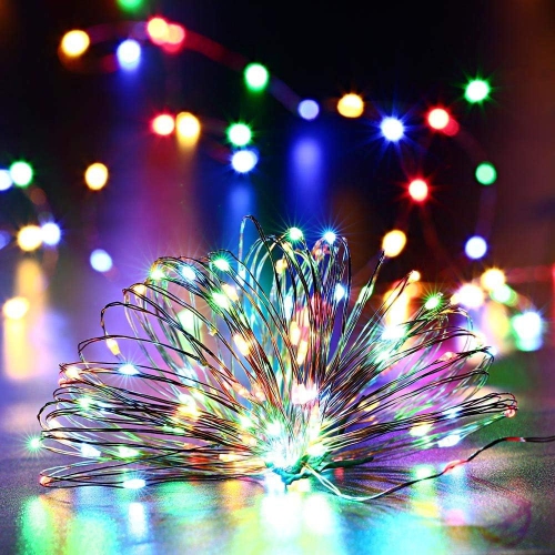 Solar String Lights, 2 Pack 55Ft 150 LED Solar Christmas Fairy Lights, 8 Modes Waterproof Outdoor Fairy Lights