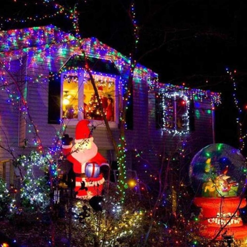 Solar String Lights, 2 Pack 55Ft 150 LED Solar Christmas Fairy Lights, 8 Modes Waterproof Outdoor Fairy Lights