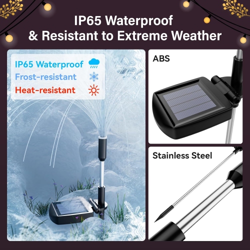 Paquet de 4 lampes solaires de jardin d'arbre de Noël avec changement multicolore, lampe solaire de jardin MARCHE/arrêt automatique, lampe solaire