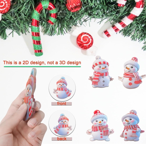 Acrylic Christmas Tree Hanging Ornament: 5pcs Personalized Funny Cute Snowman Small Hanging Decorations with String