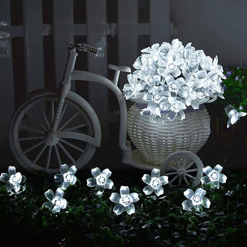 Christmas Lights, White Lights Room Decor Flower String Lights 33 Feet 100LED 8 Modes Wedding Party Indoor Outdoor Flower Lights LED Lights for